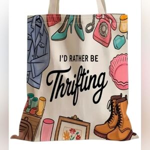 Tote Bag ' I'd Rather Be Thrifting' Canvas Bag. New